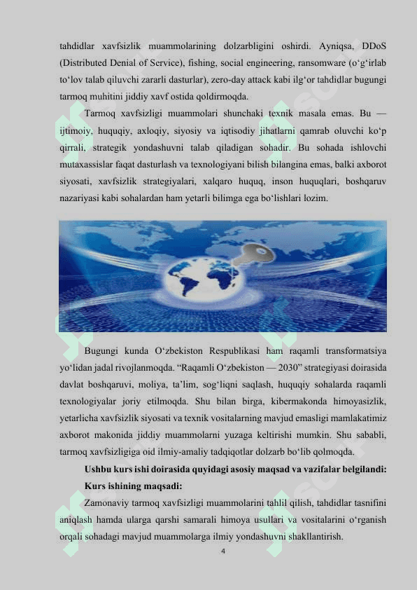 Tarmoq xavfsizligi Zamonaviy tahdidlar va himoya usullari 4