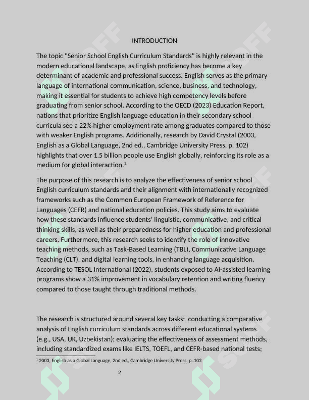 SENIOR SCHOOL ENGLISH CURRICULUM STANDARDS 3