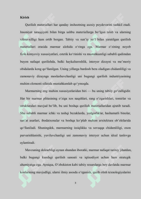 Marmar konlari, Dekarativ qoplovchi qurilish materallari 3