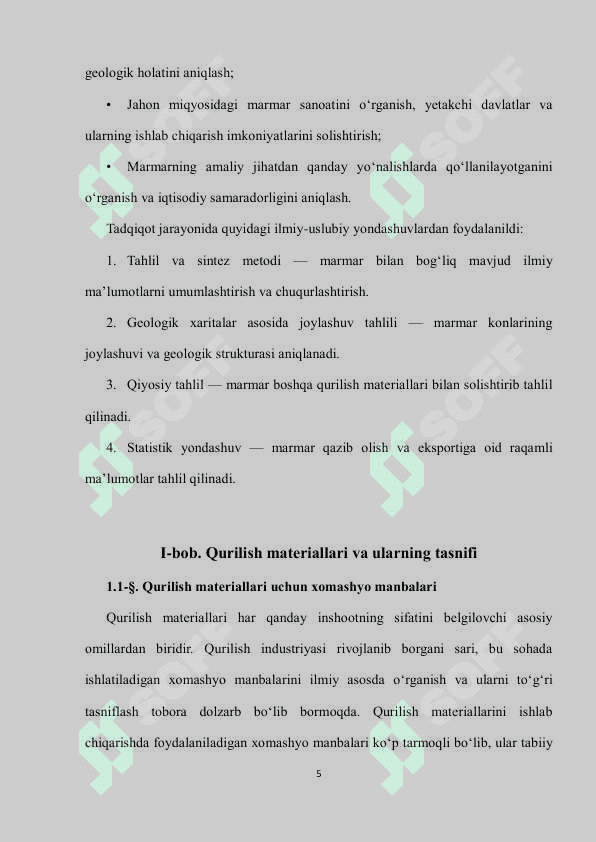 Marmar konlari, Dekarativ qoplovchi qurilish materallari 5