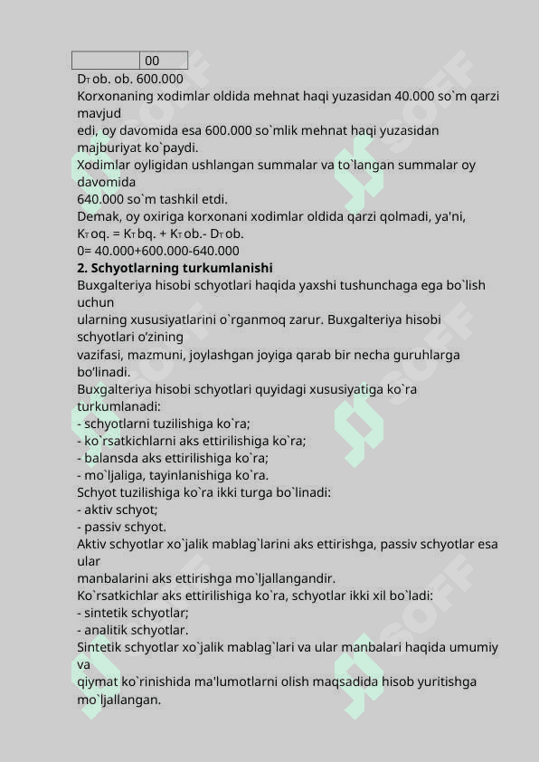 Schyotlar tizimi va ikki yoqlama yozuv 5