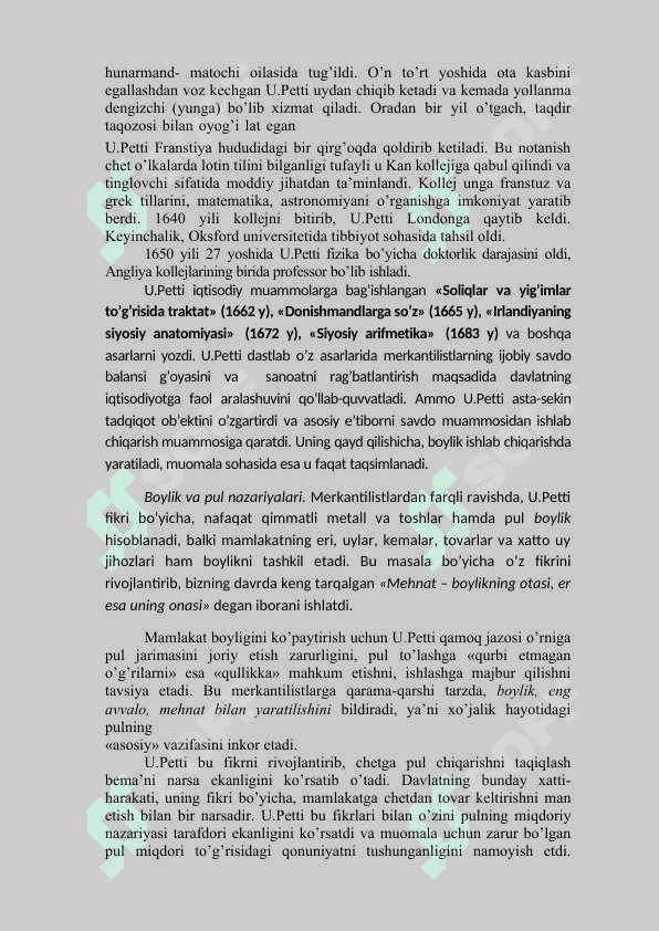 Makroiqtisodiyotning yuzaga kelishi: klassik maktab vakillarining iqtisodiy qarashlari 2