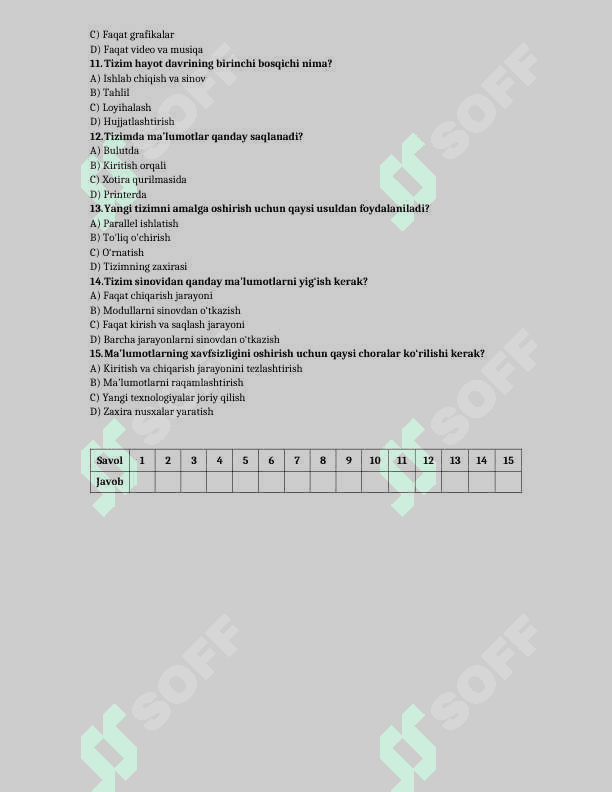 9-sinf informatika test yillik 7