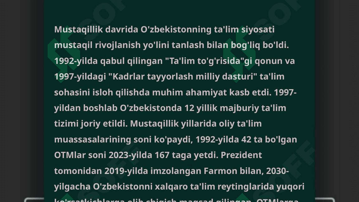 Oʻzbekiston Respublikasida ta'lim sohasida amalga oshirilgan islohotlar 3