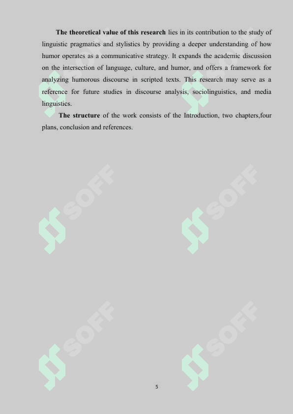 THE PROGMATICS OF HUMOR STYLISTIC FEATURES OF ENGLISH COMEDY SCRIPTS 5