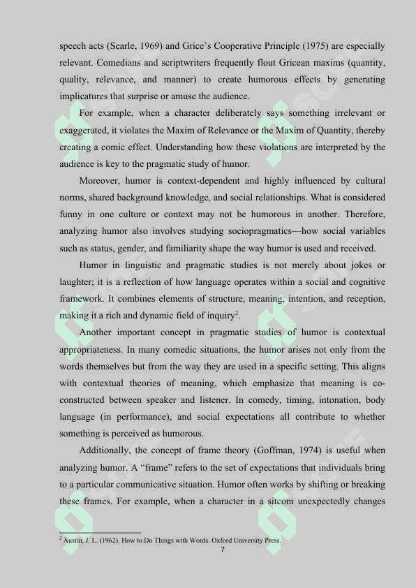 THE PROGMATICS OF HUMOR STYLISTIC FEATURES OF ENGLISH COMEDY SCRIPTS 7