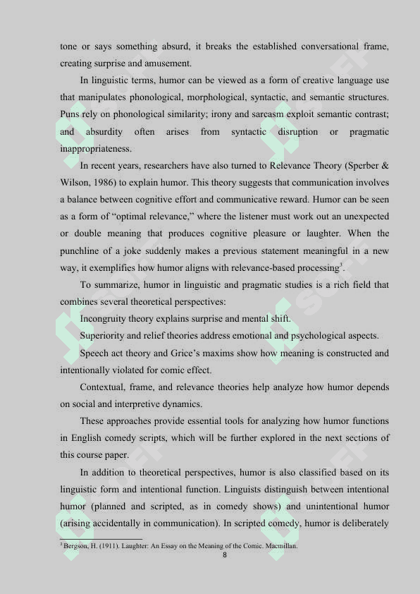 THE PROGMATICS OF HUMOR STYLISTIC FEATURES OF ENGLISH COMEDY SCRIPTS 8