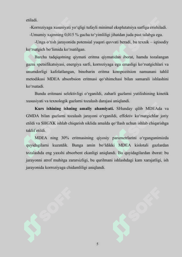 Tabiiy gaz tarkibidagi kislotali komponentlar va ularning xossalari 5