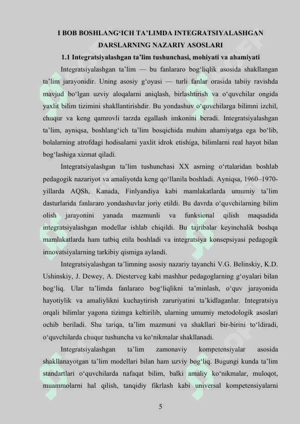 BOSHLANG’ICH TA’LIMDA INTEGRATSIYALASHGAN DARSLAR 4