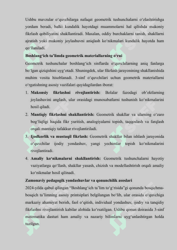 3-sinf Matematika darslarida geometrik materiallarni o‘rgatish metodikasi 5