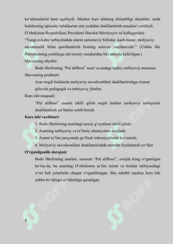 “BODO SHEFERNING PUL ALIFBOSI ASARI” 4