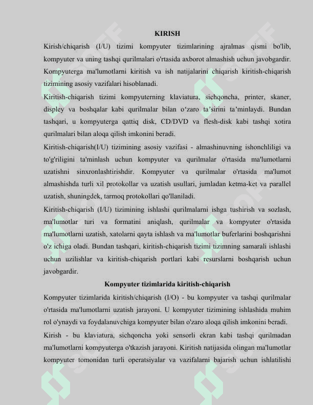 Kirish qurilmalari va ulardan foydalanish 2