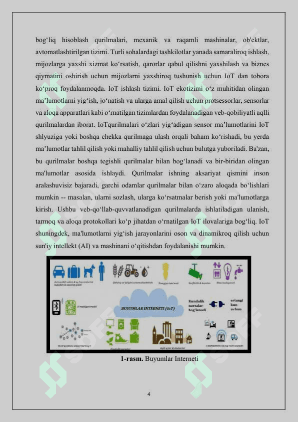 BUYUMLAR INTERNETI FANI BOʼYICHА OʼQUV АMАLIYOTI HISOBOTI 5