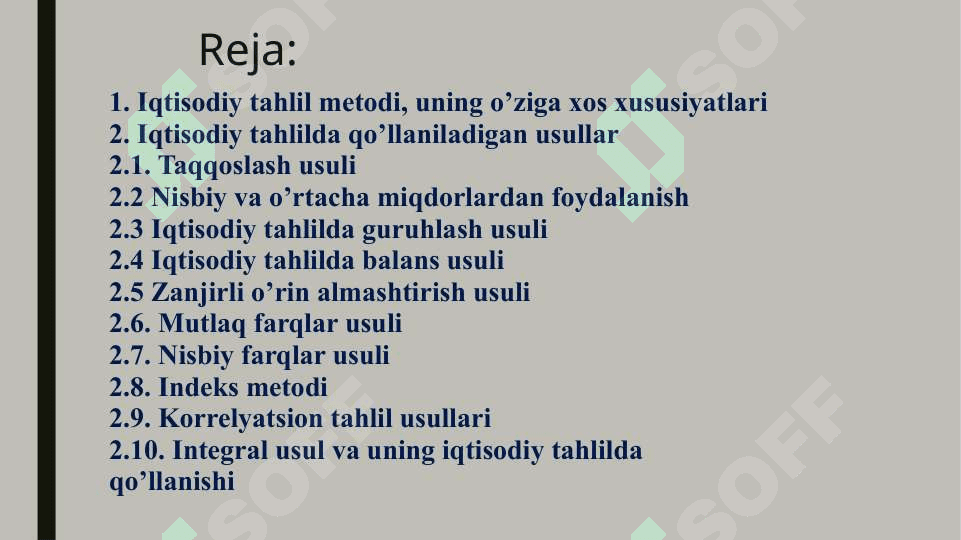 Iqtisodiy tahlilning metodi va usullari 2