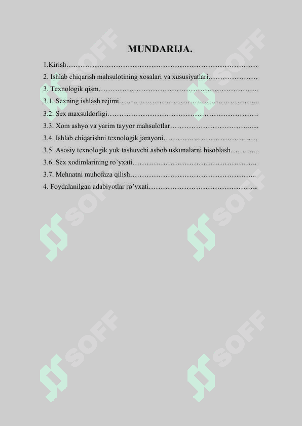 Angidrit gips ishlab chiqarish korxonasini loyihasi 2