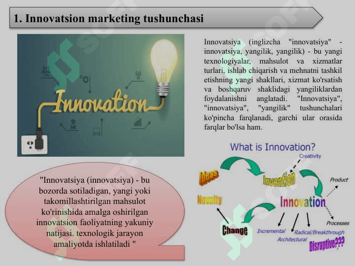 Mavzu Innovatsion marketing taqdimot 2