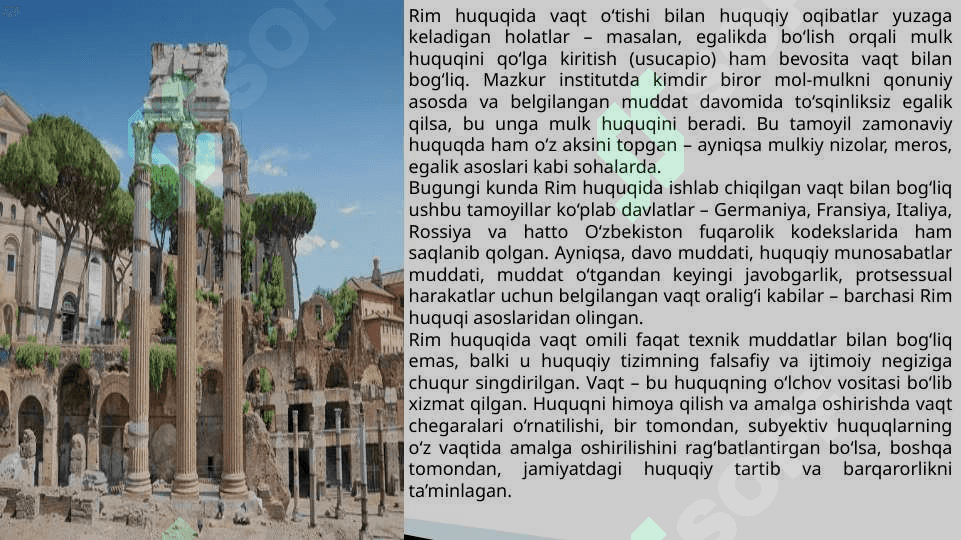 Rimda huquqni himoya qilish va amalga oshirishda vaqtning taʼsiri 3