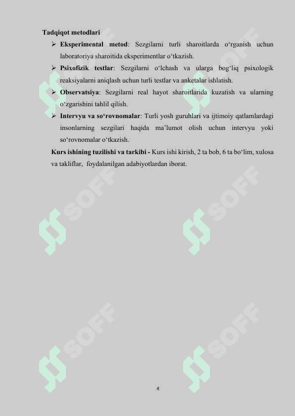 Sezgilar klassifikatsiyasi va sezgilarning o’zgaruvchan shakllari 4