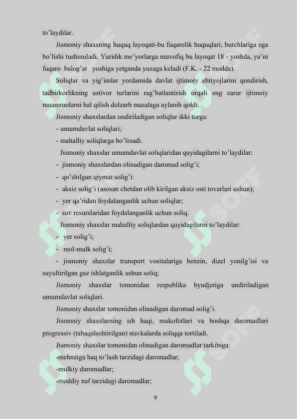 Jismoniy shaxslar mol-mulkiga solinadigan soliqning o’ziga xos xususiyatlari 8