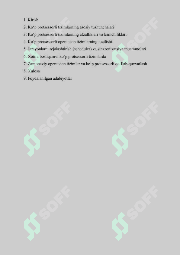 Ko'p protsessorli operatsion tizimlar 2