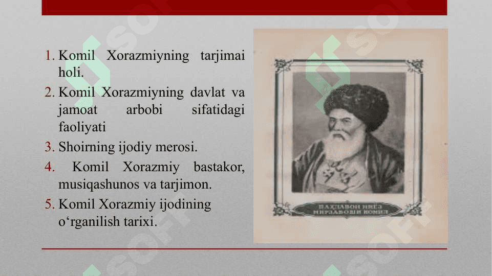 Komil Xorazmiy hayoti va ijodi .Salyd 4