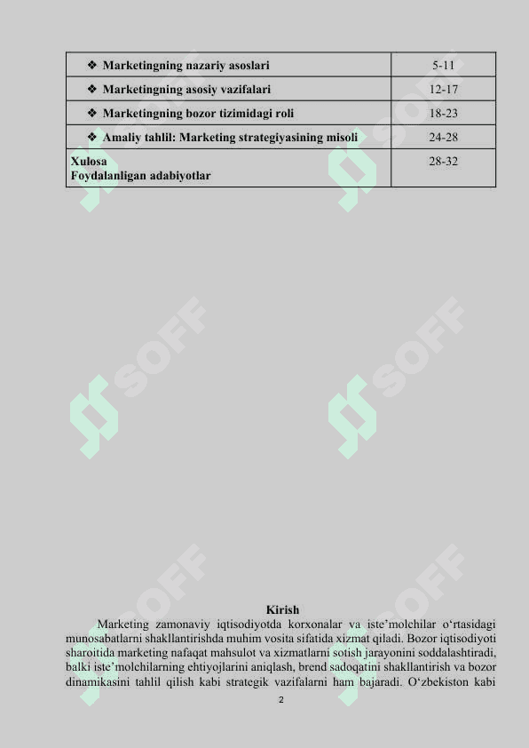 Marketing uning vazifalari va bozor tizimidagi roli 2