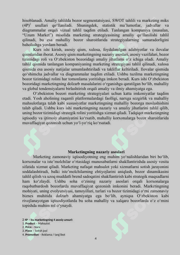Marketing uning vazifalari va bozor tizimidagi roli 4