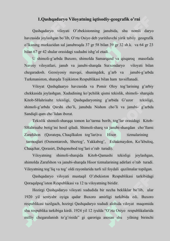 QASHQADARYO VILOYATINING MA'MURIY HUDUDIY TARKIBI VA IJTIMOY IQTISODIY RIVOJLANISH XUSUSIYATLARI 3
