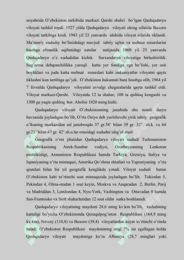 QASHQADARYO VILOYATINING MA'MURIY HUDUDIY TARKIBI VA IJTIMOY IQTISODIY RIVOJLANISH XUSUSIYATLARI 4