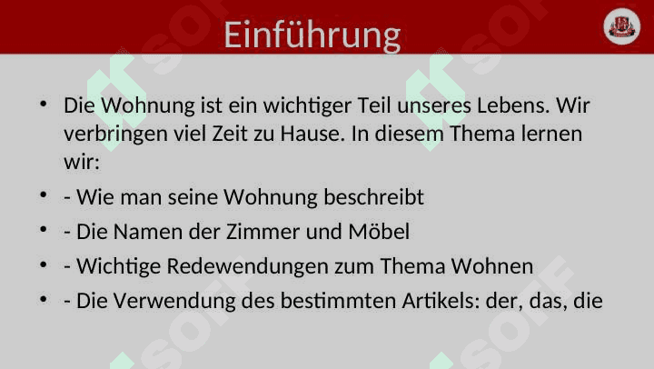 MEINE WOHNUNG Grammatik: wichtige Redewendungen 3