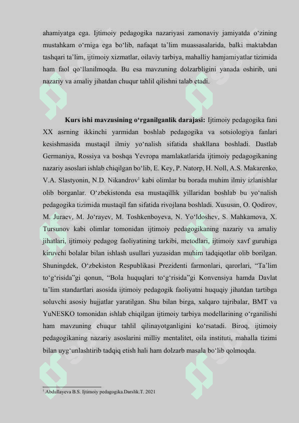 Ijtimoiy pedagogika fanlari tizimidagi o’rni 2