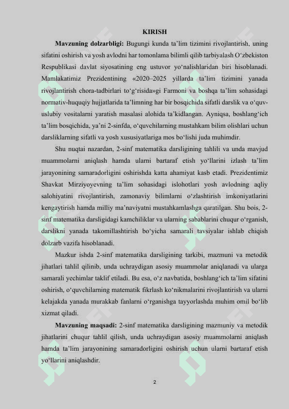2-sinf matematika darsligining tahlili, muammolar va ularni bartaraf etish yoʻllari 2