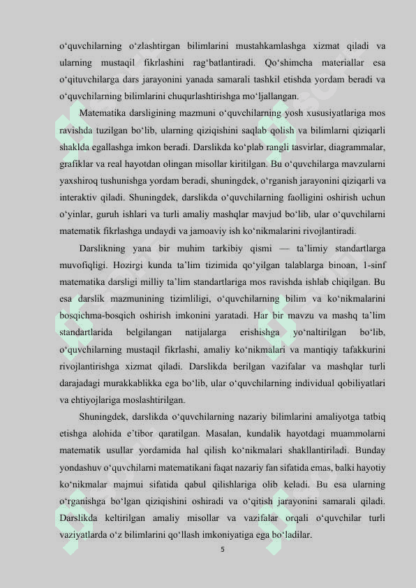 1-sinf matematika darsligining tahlili, muammolar va ularni bartaraf etish yoʻllari 5