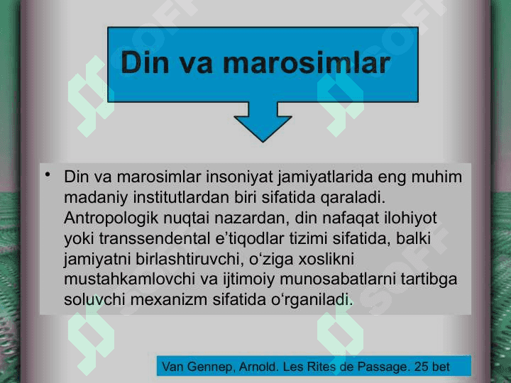 Din va marosimlar Antropologik nuqtai nazaridan 4