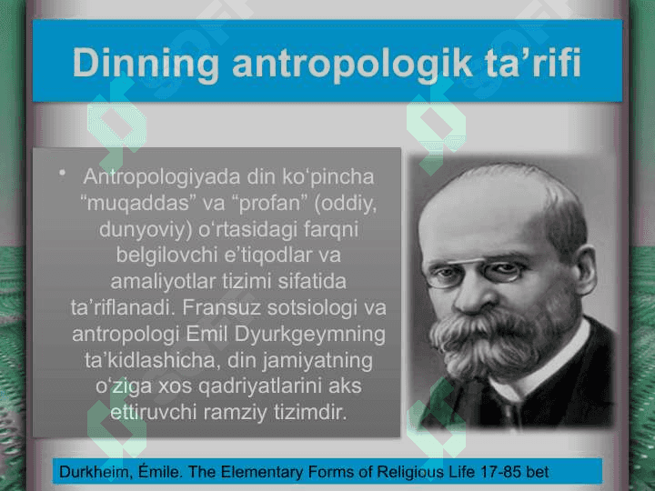 Din va marosimlar Antropologik nuqtai nazaridan 6