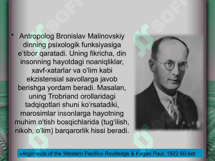 Din va marosimlar Antropologik nuqtai nazaridan 8