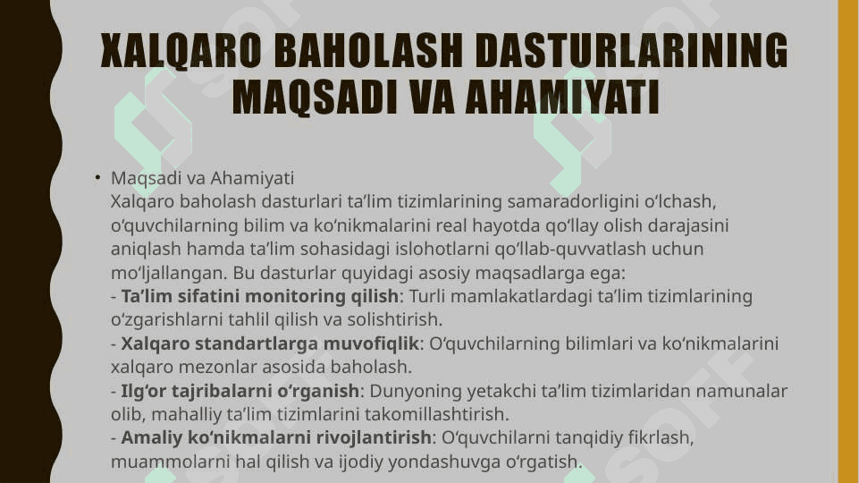 Xalqaro Baholash Dasturlari 3