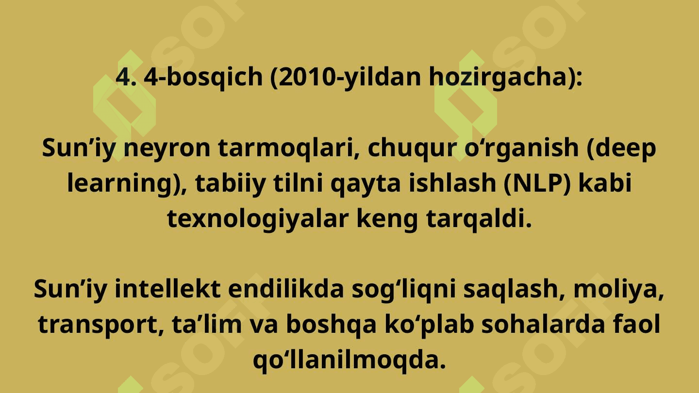 Sun’iy intellekt va uning  barcha sohalarga ta'siri 8