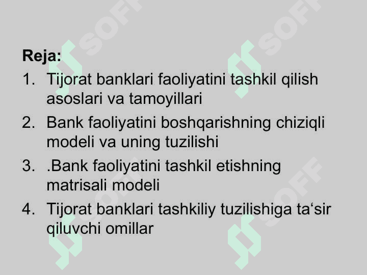 Tijorat banklari faoliyatini boshqarishni tashkil etish asoslari 2