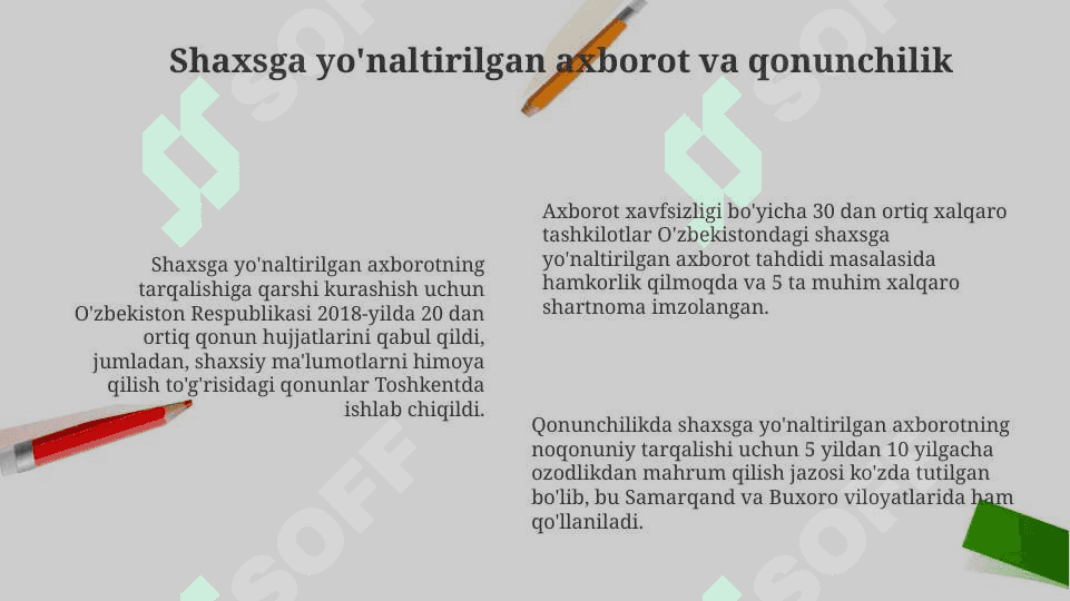 Shaxsga yo'naltirilgan axborot : psixologik, diniy va madaniy tahdidlar 6