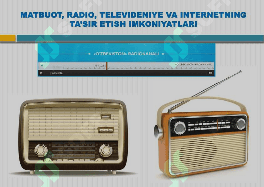 MATBUOT, RADIO, TELEVIDENIYE VA INTERNETNING TA’SIR ETISH IMKONIYATLARI 8
