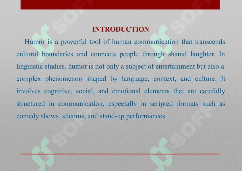 THE PROGMATICS OF HUMOR: STYLISTIC FEATURES OF ENGLISH COMEDY SCRIPTS 2