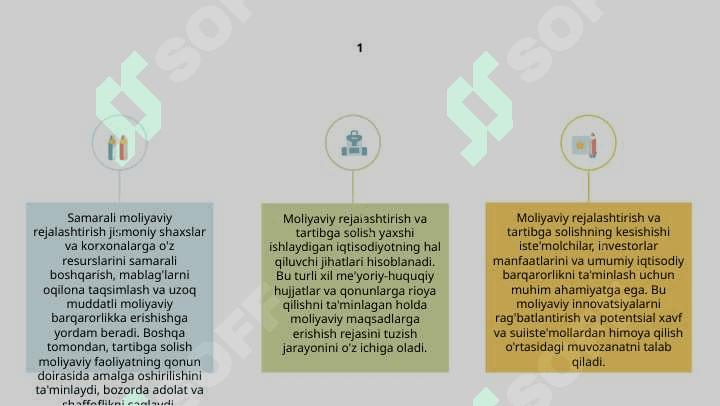 Moliyaviy rejalashtirish va tartibga solish 2