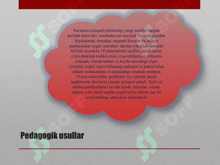 Taʼlim sifatini oʻzgartirishda oʻqituvchi kompetentligining roli. Kreativ pedagogika 5