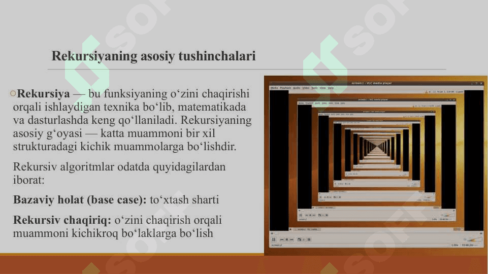 Masalalarni yechishda rekursiv hisoblash algoritmlaridan foydalanish va ularning murakkabligini tahlil qilish 4