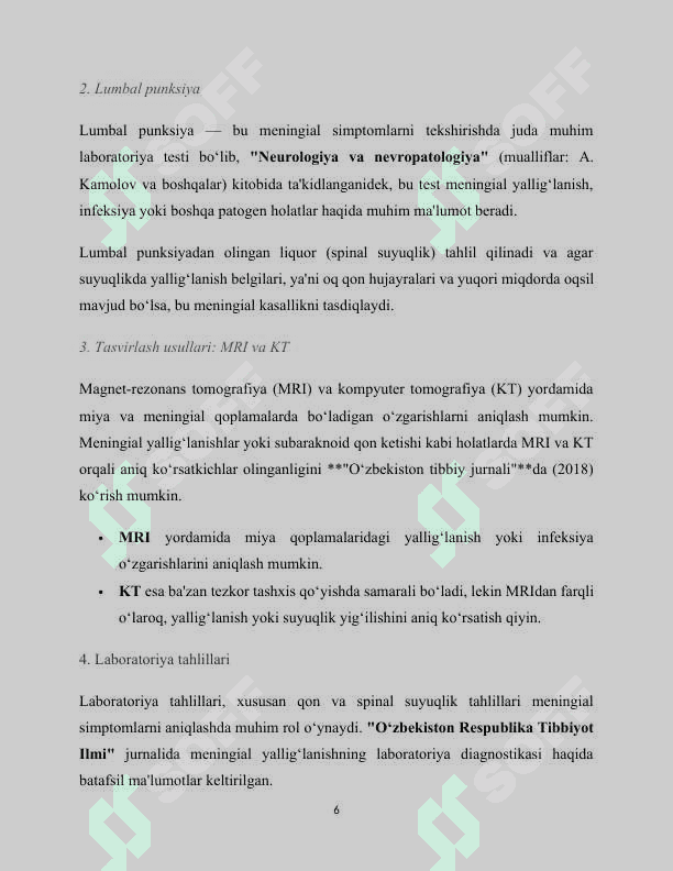 Meningial simptomlarni tekshirish usullari.Tortilish simptomlarni tekshirish usullari 6