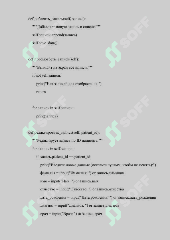 ПРОГРАММА УПРАВЛЕНИЯ СПИСКОМ ЗАПИСЕЙ В БОЛЬНИЦЕ.docx 5