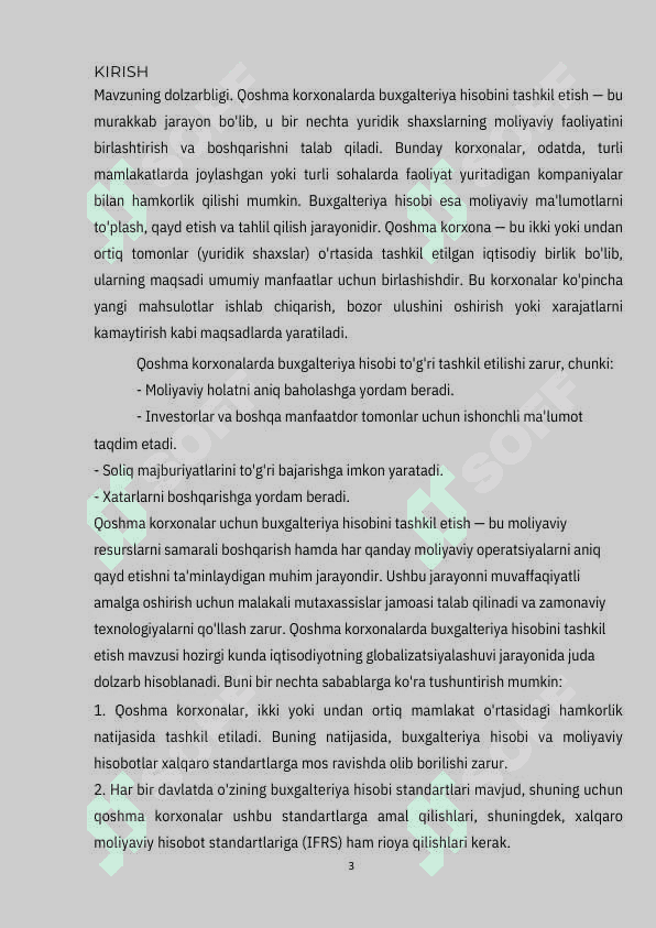 QOSHMA KORXONALARDA BUXGALTERIYA HISOBINI TASHKIL ETISH. 3