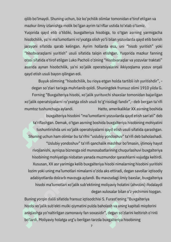 QOSHMA KORXONALARDA BUXGALTERIYA HISOBINI TASHKIL ETISH. 7