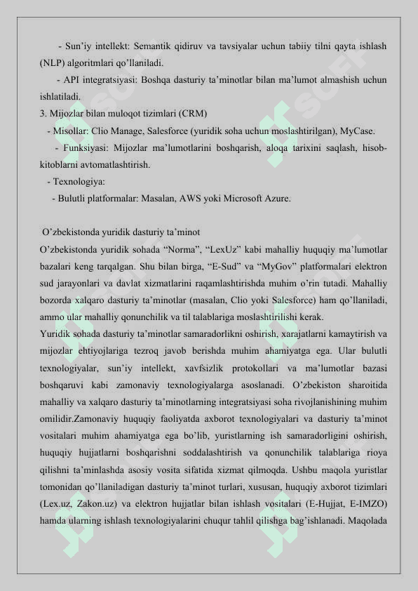Yuristlarda qo‘llaniladigan dasturiy ta’minot va ularning ishlash texnologiyasi 25 4